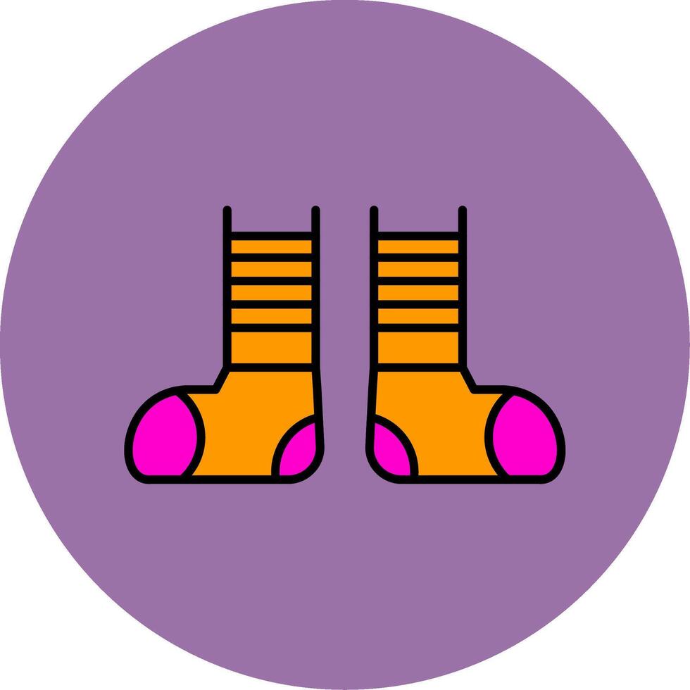 Clown Shoes Line Filled multicolour Circle Icon vector