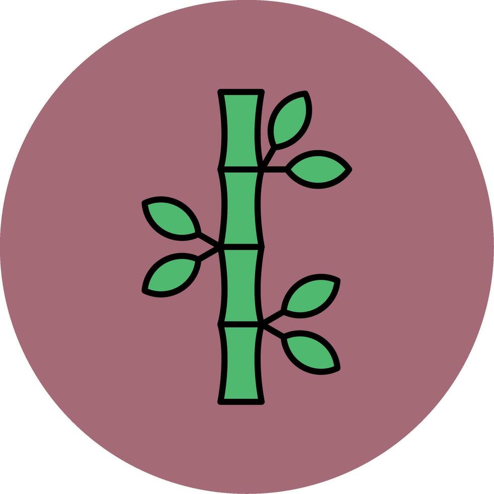 Bamboo Line Filled multicolour Circle Icon vector