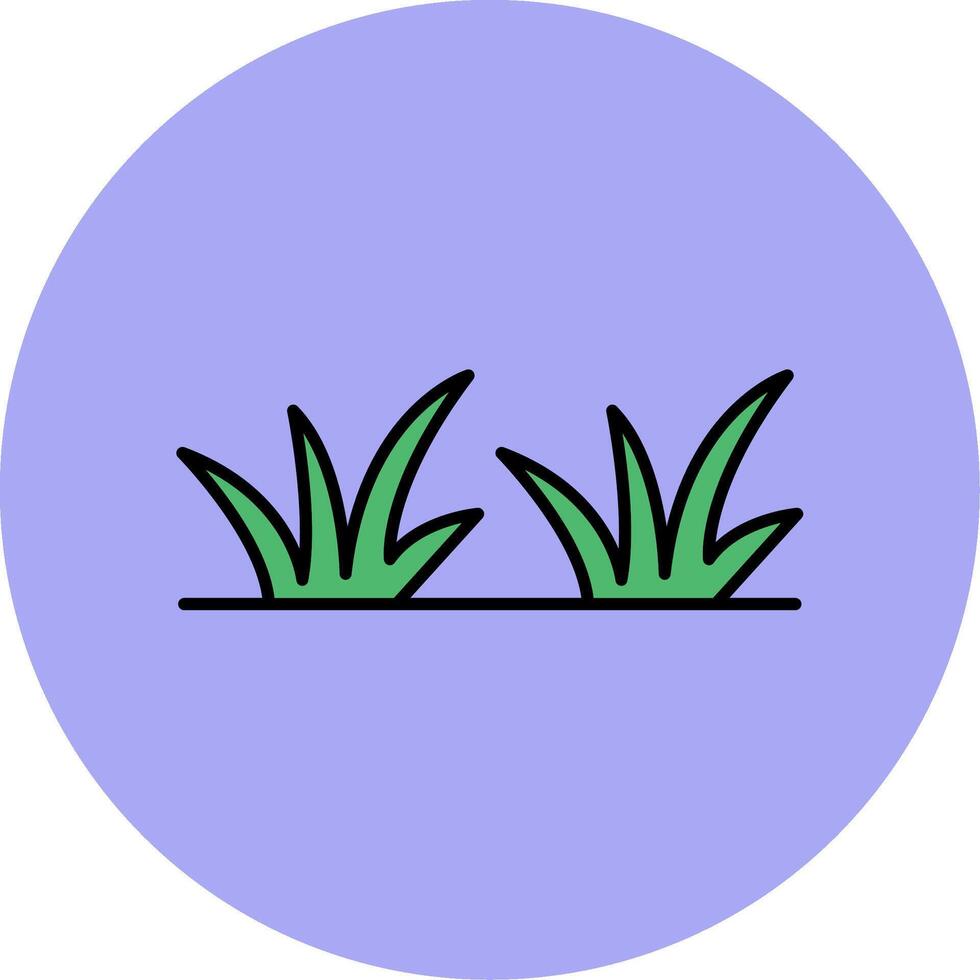 Grass Line Filled multicolour Circle Icon vector