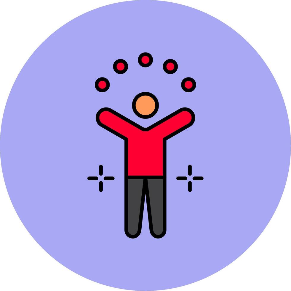 Juggling Ball Line Filled multicolour Circle Icon vector