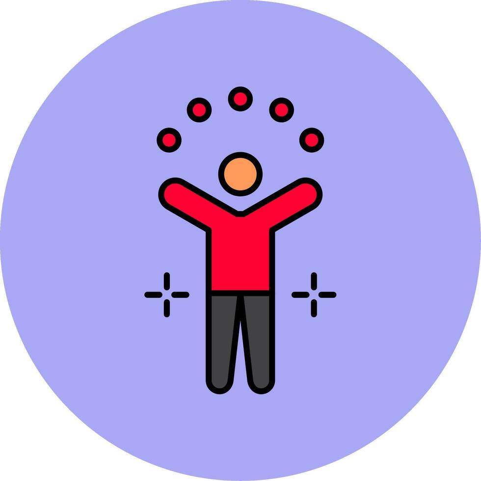 Juggling Ball Line Filled multicolour Circle Icon vector