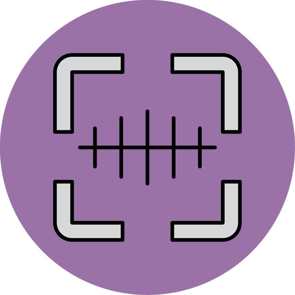 Barcode Scanner Line Filled multicolour Circle Icon vector