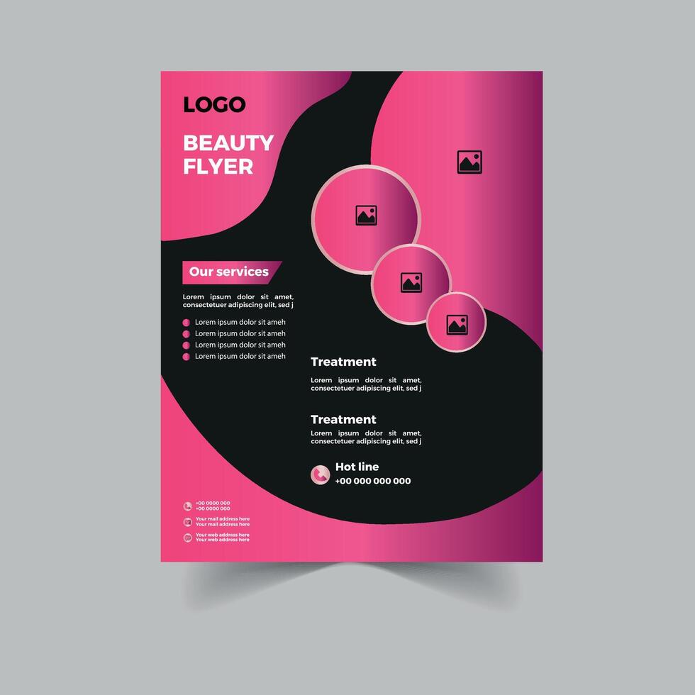 Beauty flyer design with maroon and black color vector