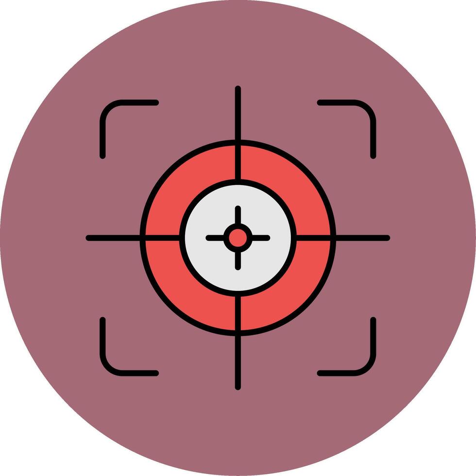 Aim Line Filled multicolour Circle Icon vector