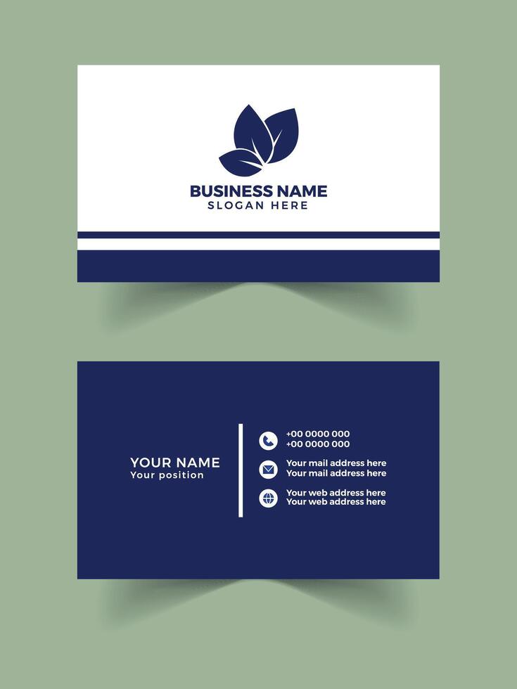 Corporate business card with blue and white color vector