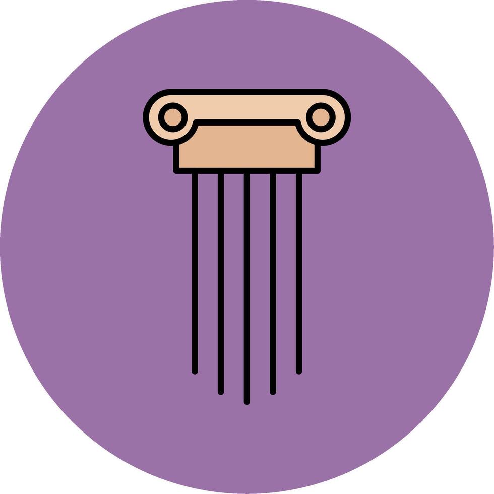 Greek Pillars Line Filled multicolour Circle Icon vector
