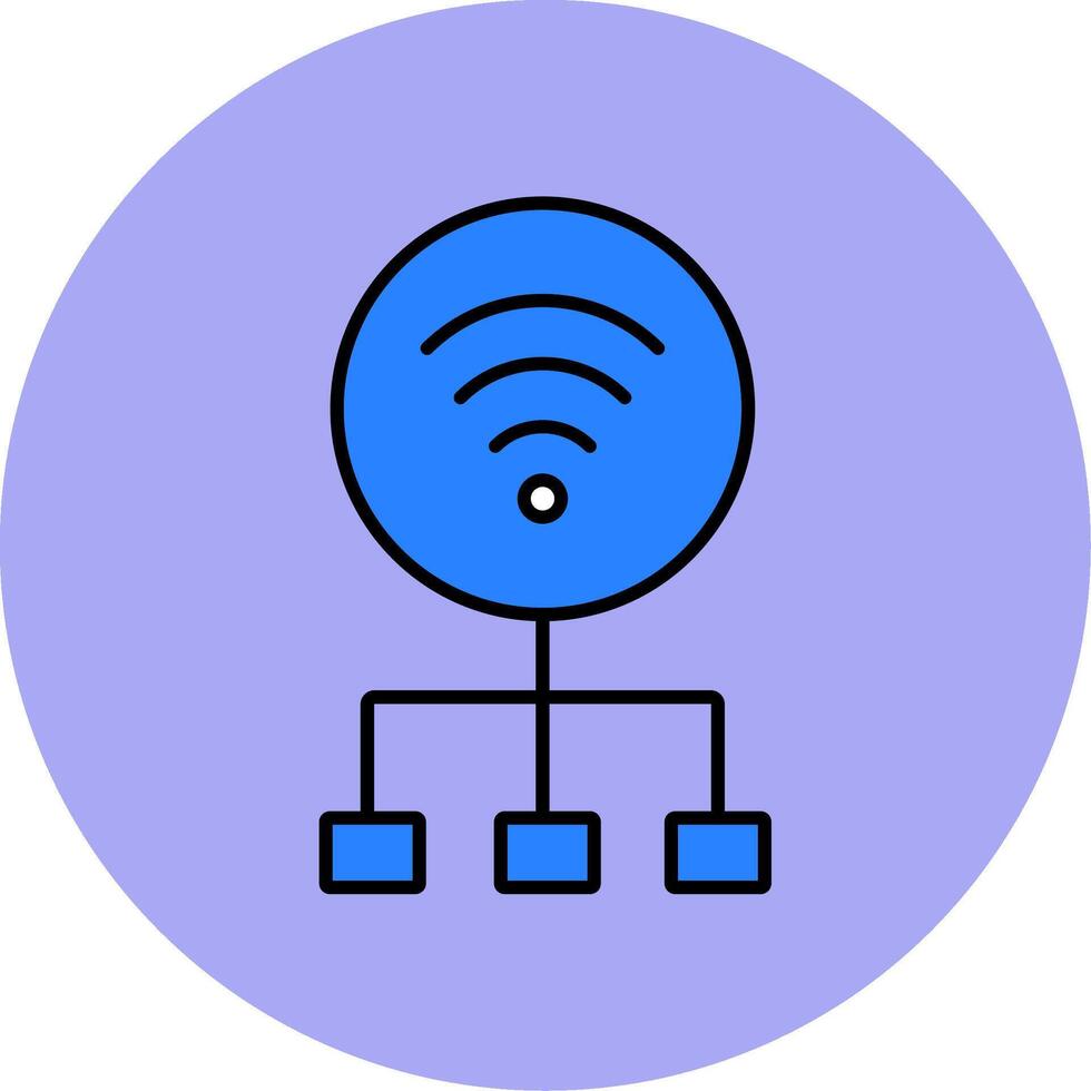 Network Line Filled multicolour Circle Icon vector