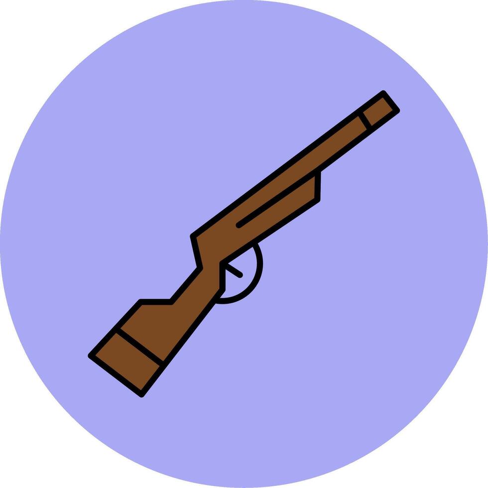 Shotgun Line Filled multicolour Circle Icon vector