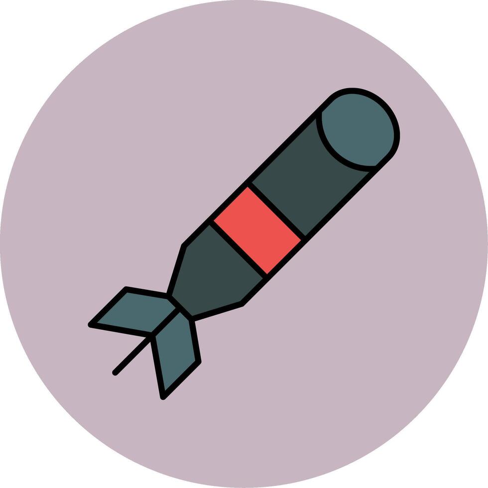 Torpedo Line Filled multicolour Circle Icon vector