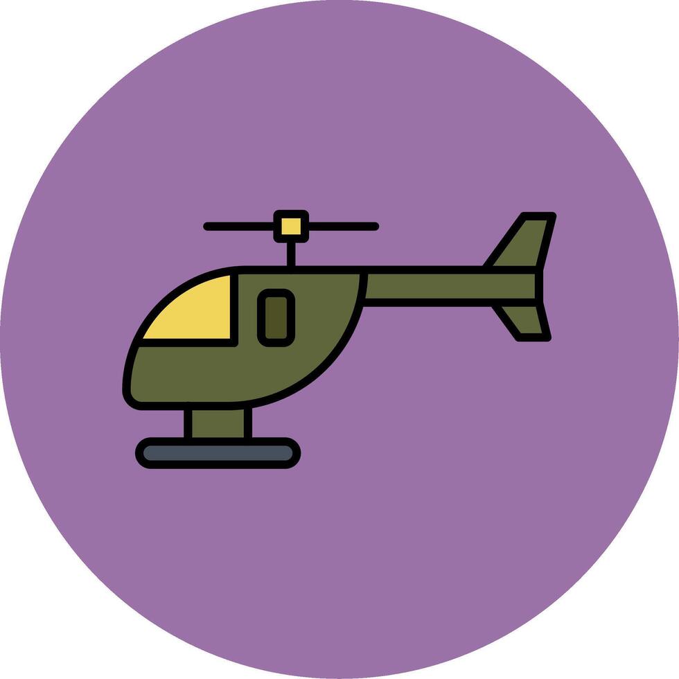 Helicopter Line Filled multicolour Circle Icon vector