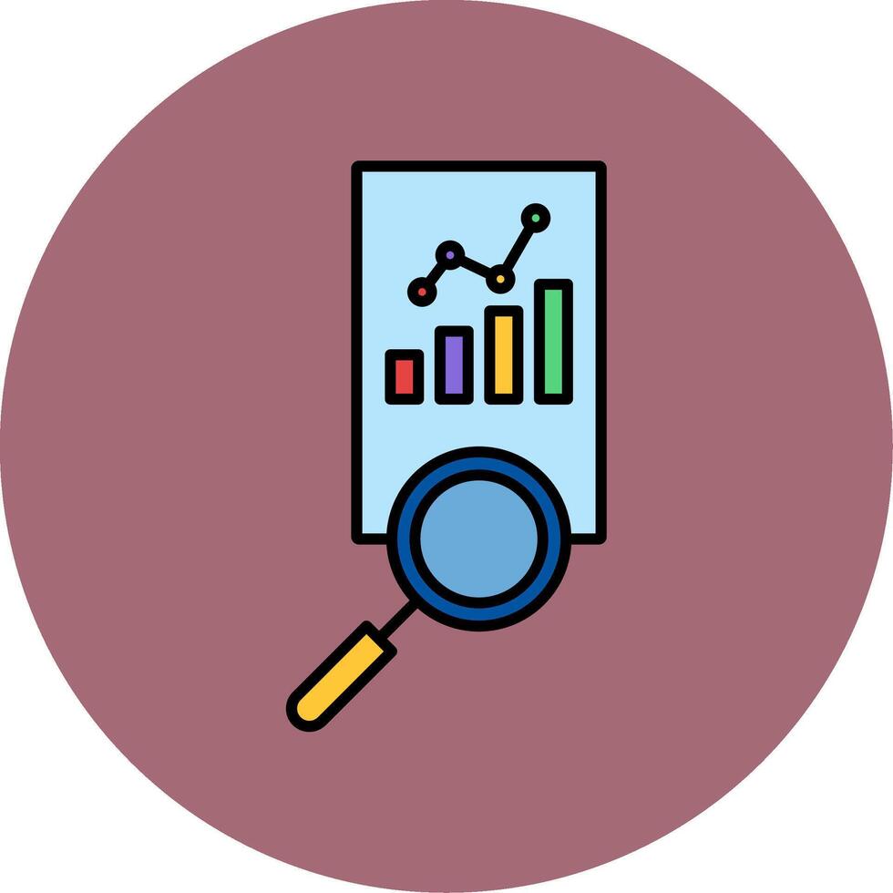 Market Analysis Line Filled multicolour Circle Icon vector