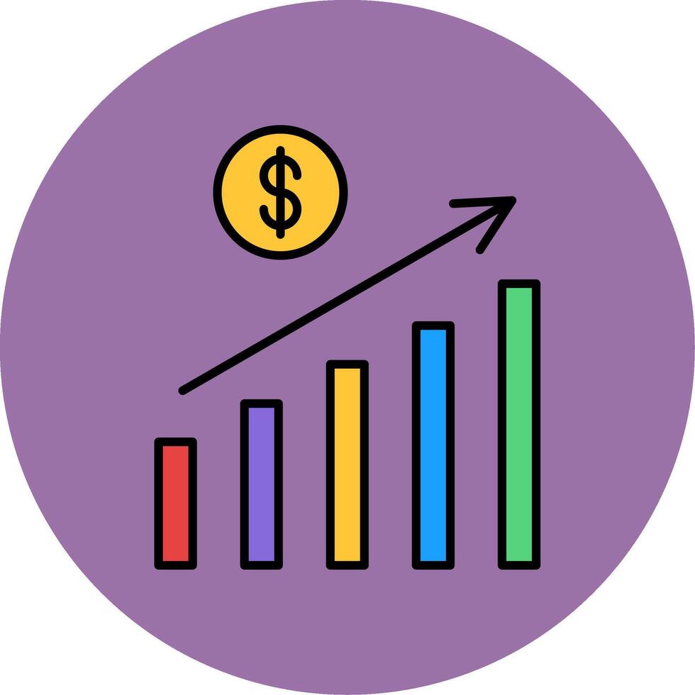 Grow Line Filled multicolour Circle Icon vector