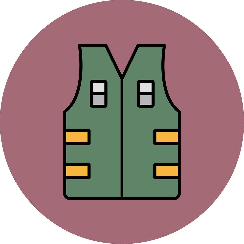 Bullet Proof Vest Line Filled multicolour Circle Icon vector