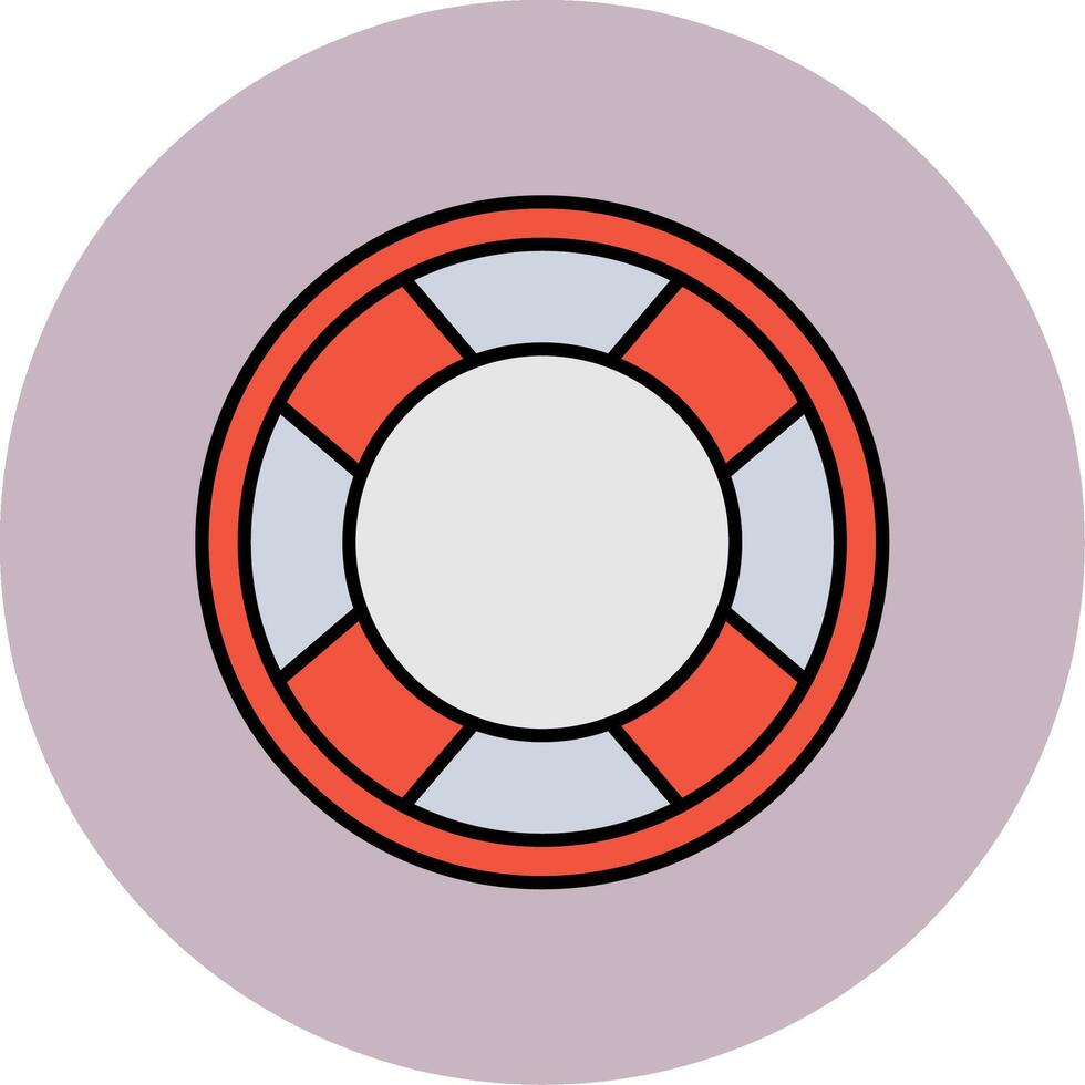 Lifebuoy Line Filled multicolour Circle Icon vector