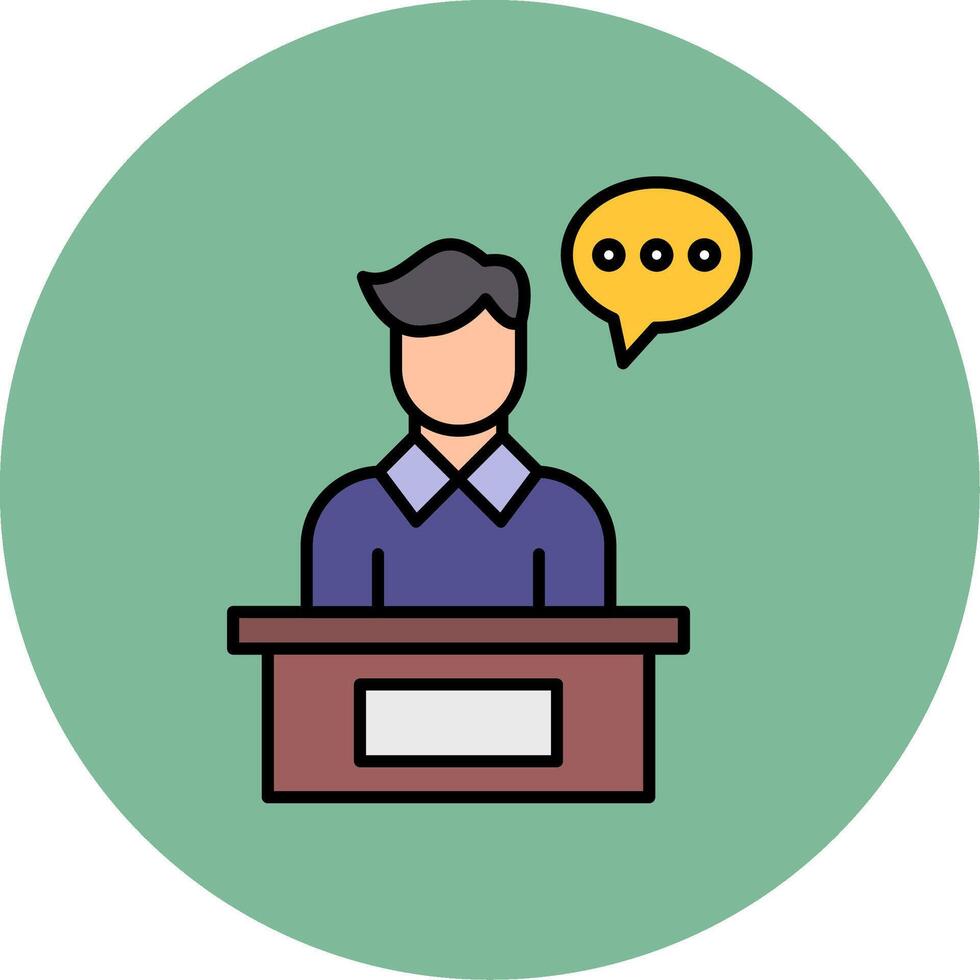 Consultant Line Filled multicolour Circle Icon vector