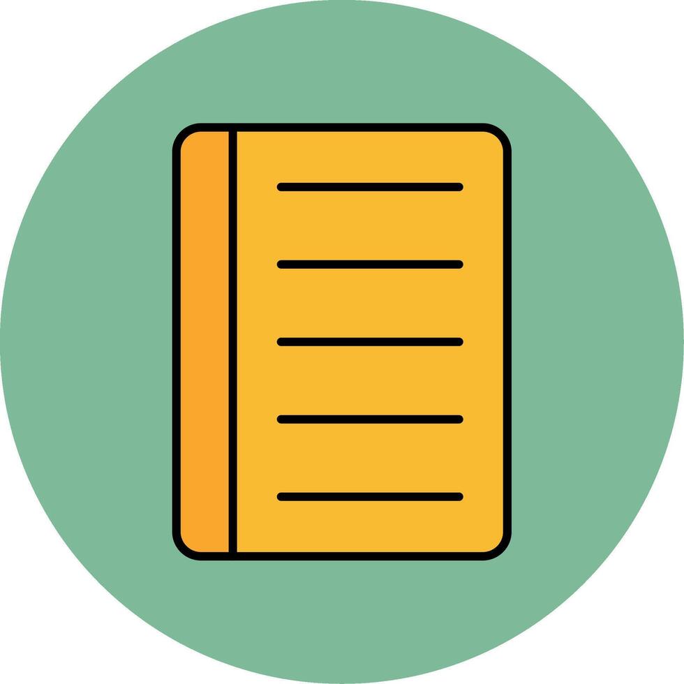 Notebook Line Filled multicolour Circle Icon vector