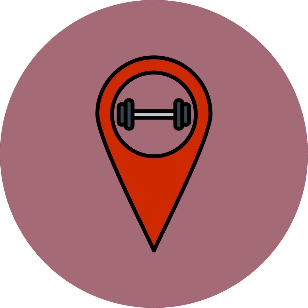 Gym Location Line Filled multicolour Circle Icon vector