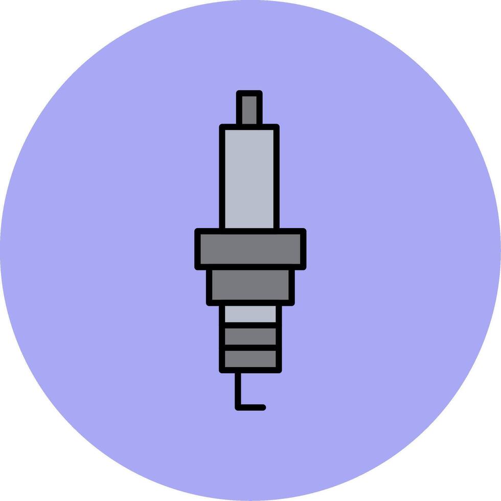 Spark Plug Line Filled multicolour Circle Icon vector