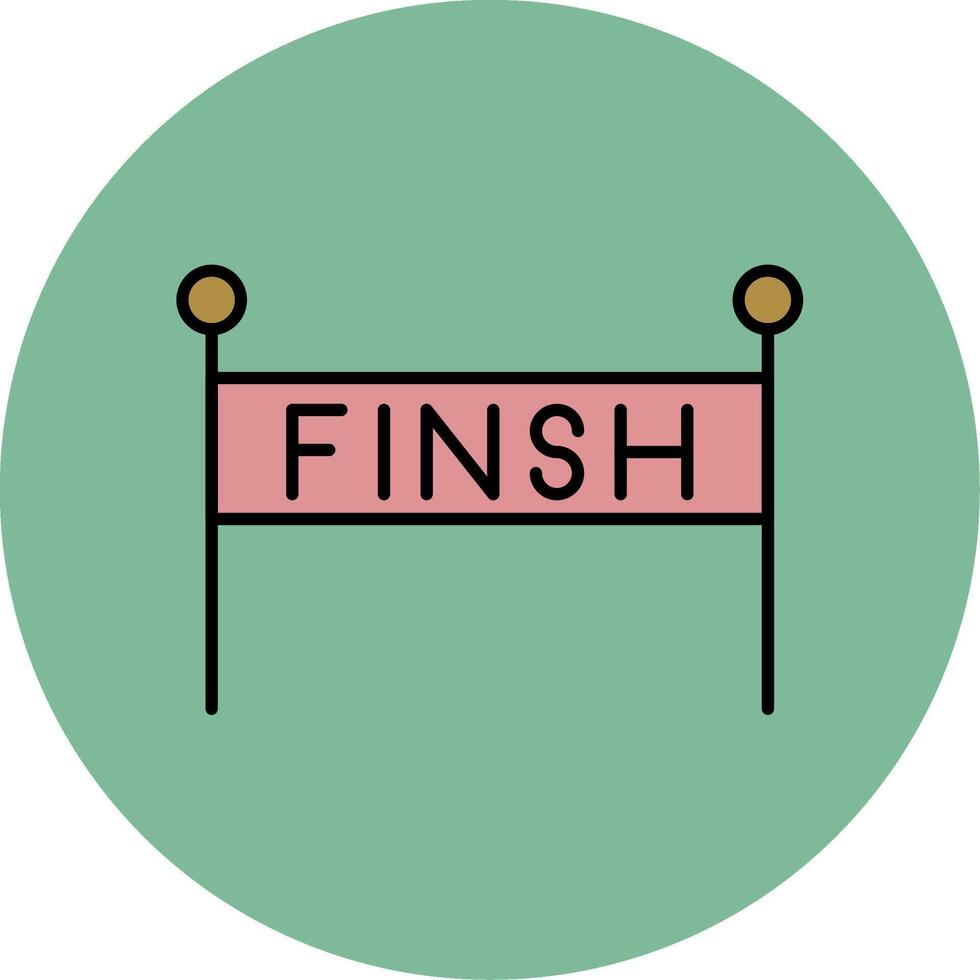 Finish Line Line Filled multicolour Circle Icon vector