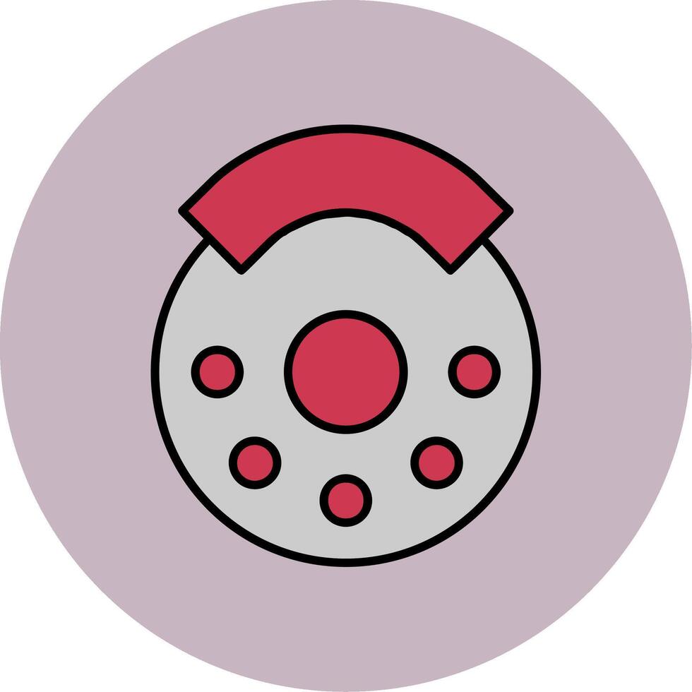 Break Line Filled multicolour Circle Icon vector