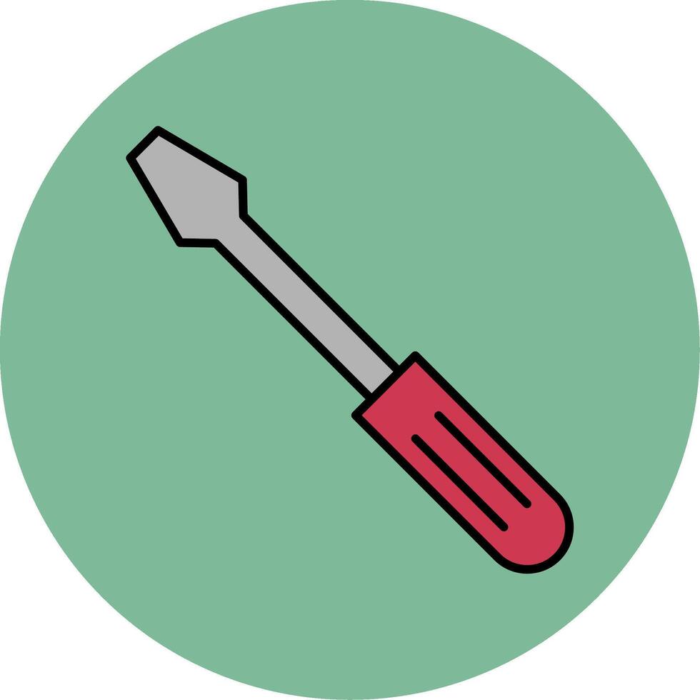 Screwdriver Line Filled multicolour Circle Icon vector