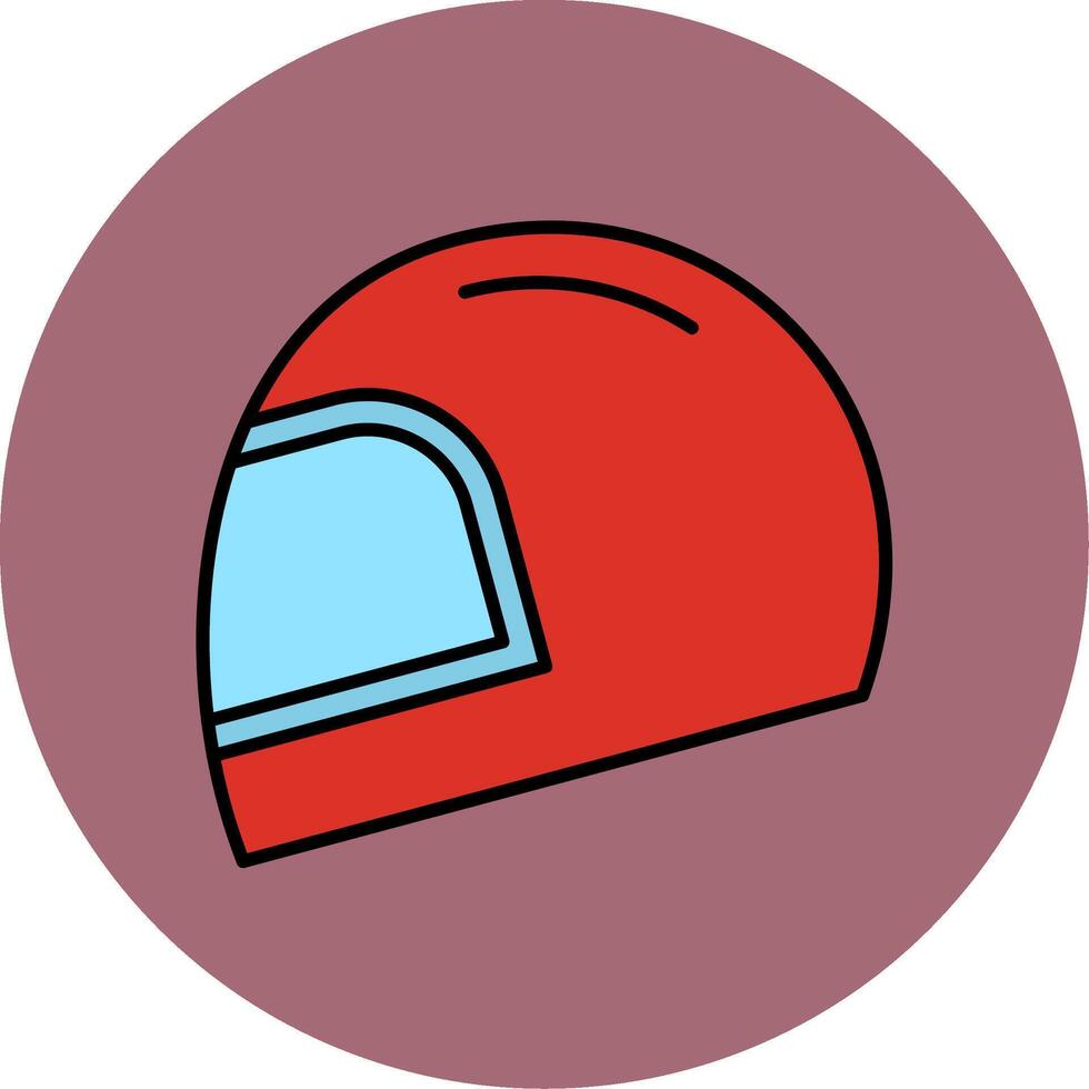 Helmet Line Filled multicolour Circle Icon vector