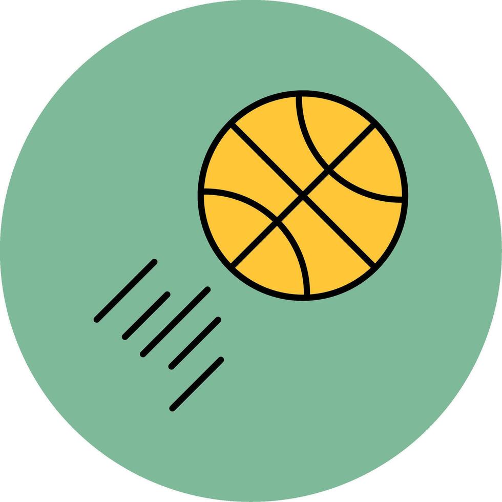 Basketball Line Filled multicolour Circle Icon vector