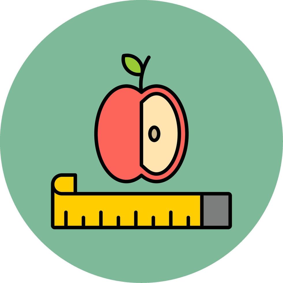 Diet Line Filled multicolour Circle Icon vector