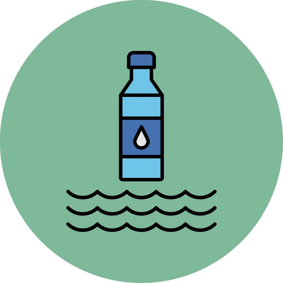 Water Line Filled multicolour Circle Icon vector