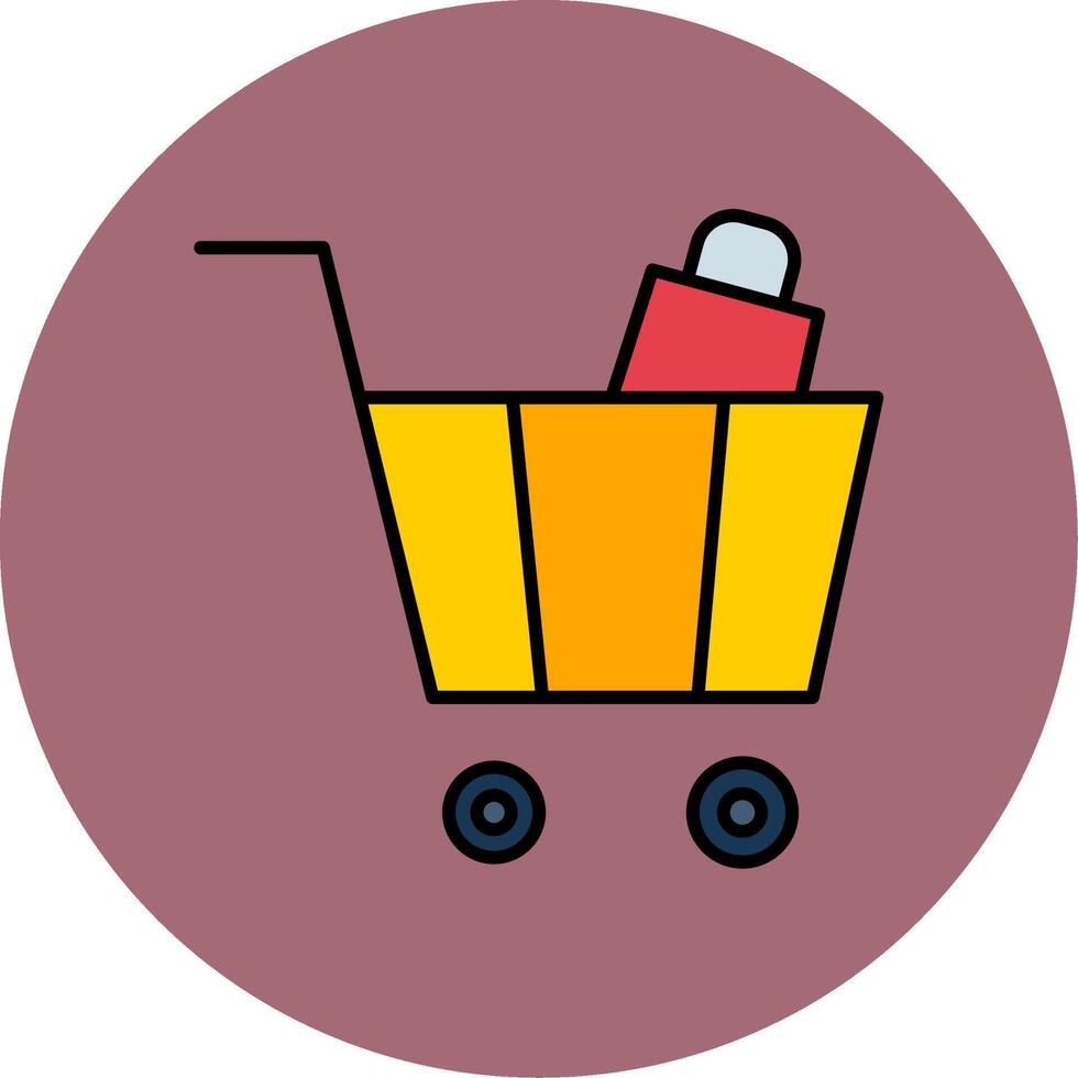 Cart Line Filled multicolour Circle Icon vector