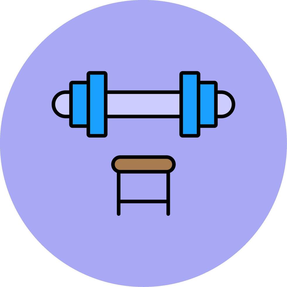 Dumbbell Line Filled multicolour Circle Icon vector