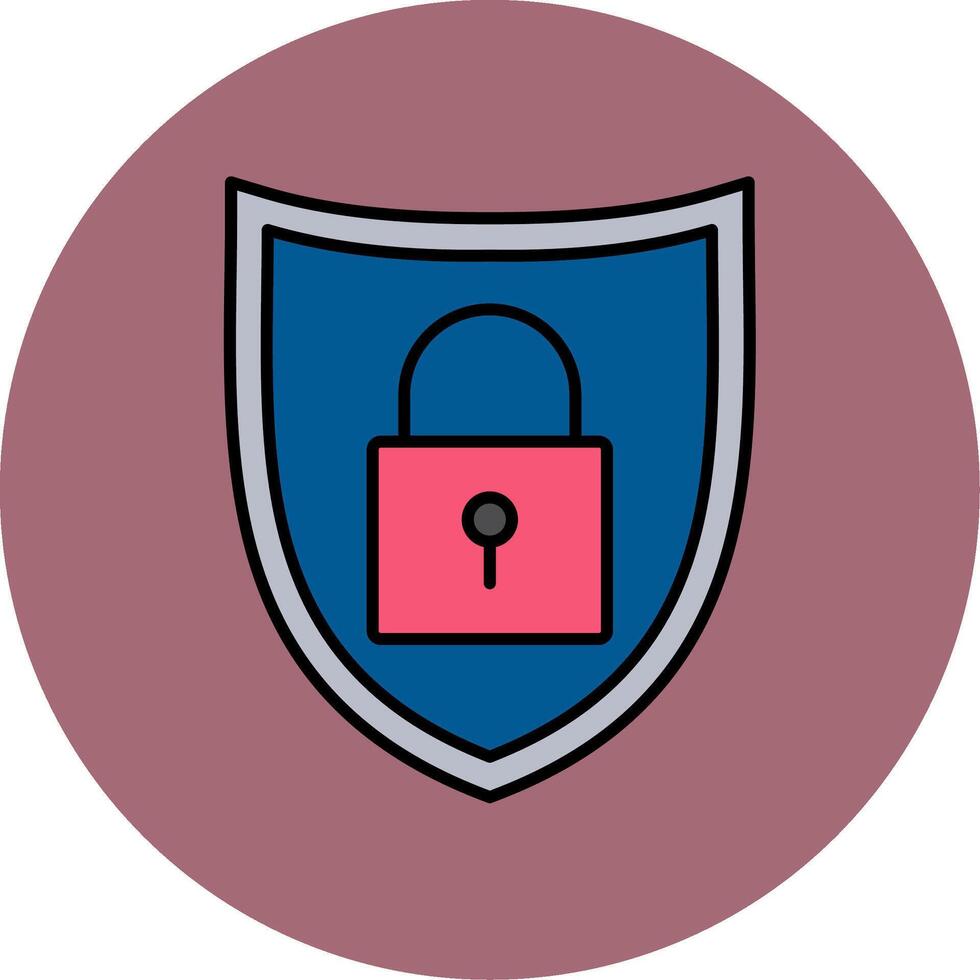 Protection Line Filled multicolour Circle Icon vector