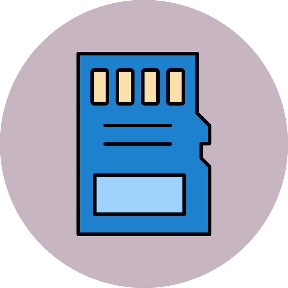 Sd Card Line Filled multicolour Circle Icon vector