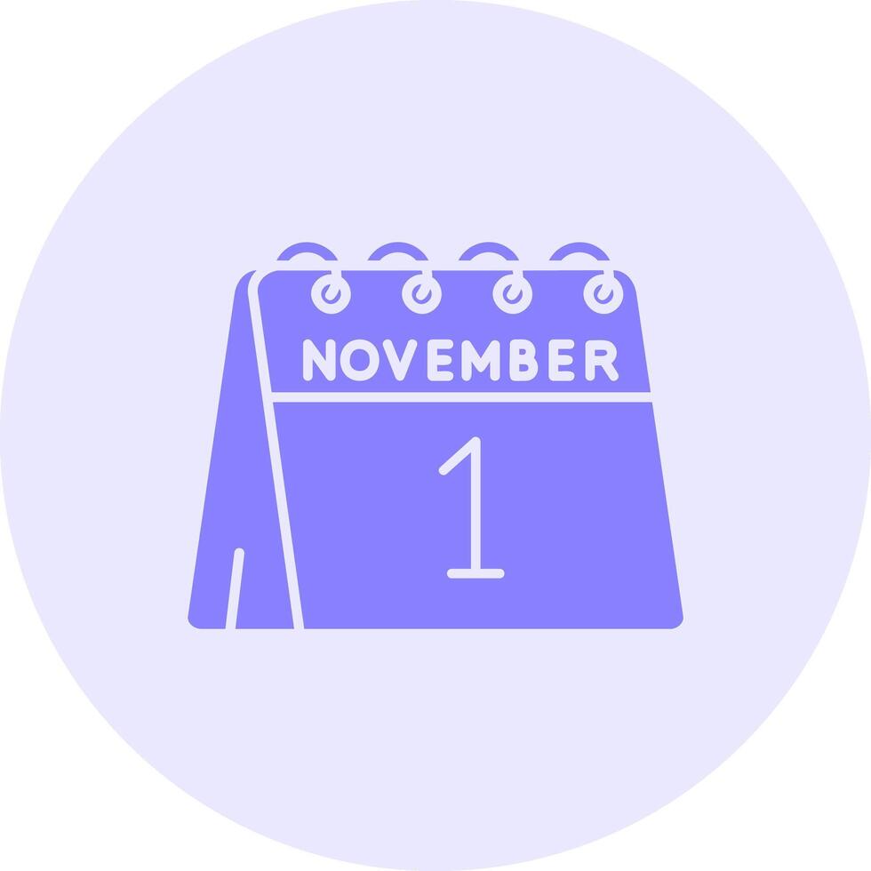 1st of November Solid duo tune Icon vector