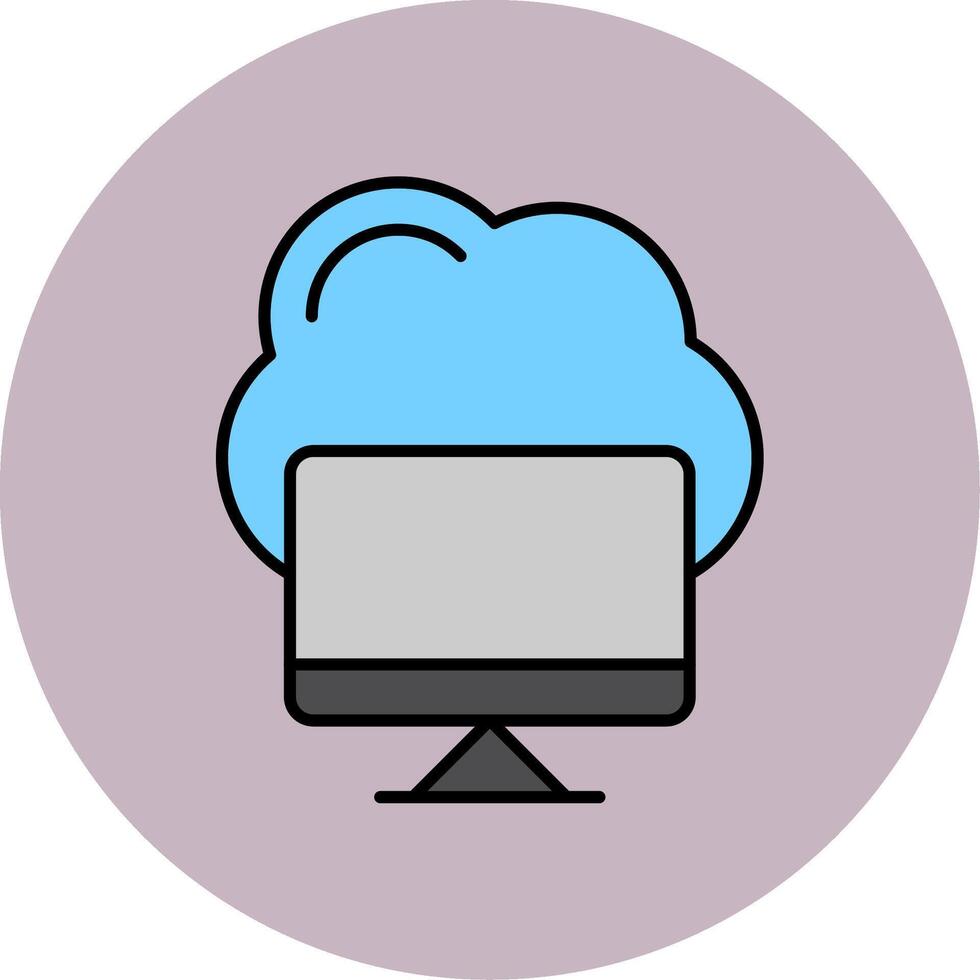 Cloud Computing Line Filled multicolour Circle Icon vector