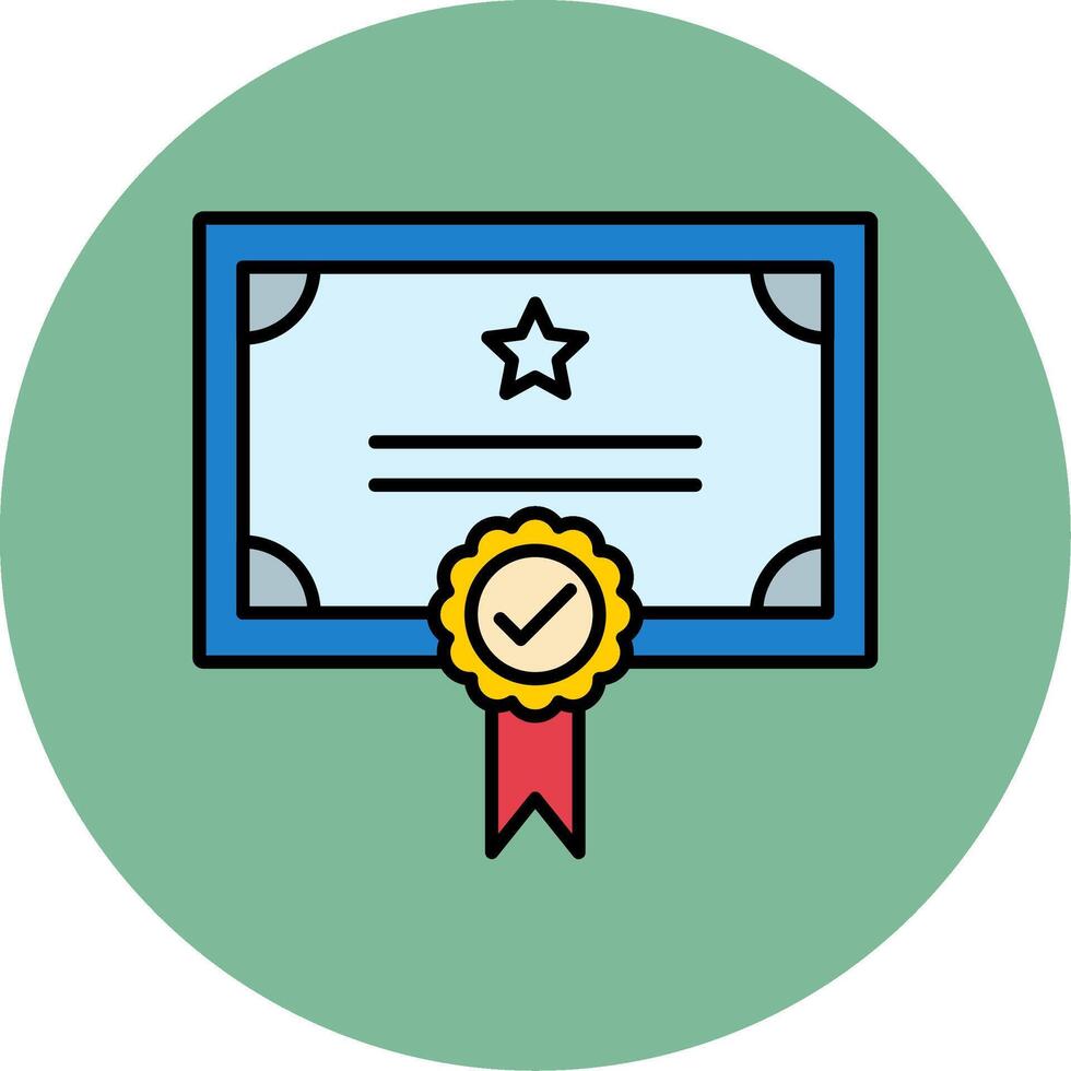 Qualify Line Filled multicolour Circle Icon vector