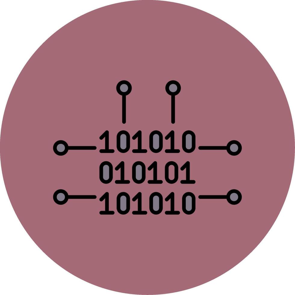 Binary Code Line Filled multicolour Circle Icon vector