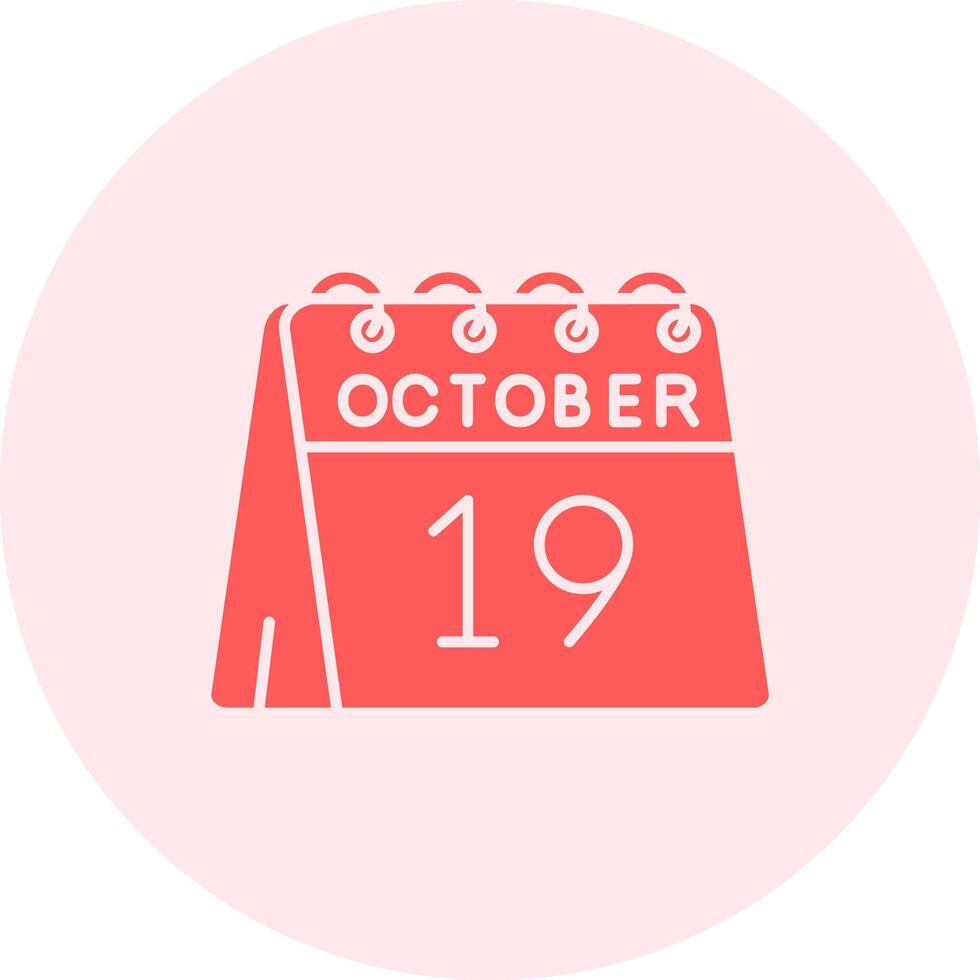 19th of October Solid duo tune Icon vector