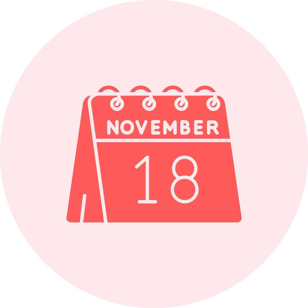 18th of November Solid duo tune Icon vector