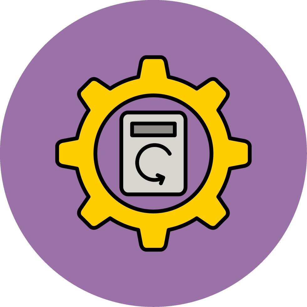 Process Data Line Filled multicolour Circle Icon vector