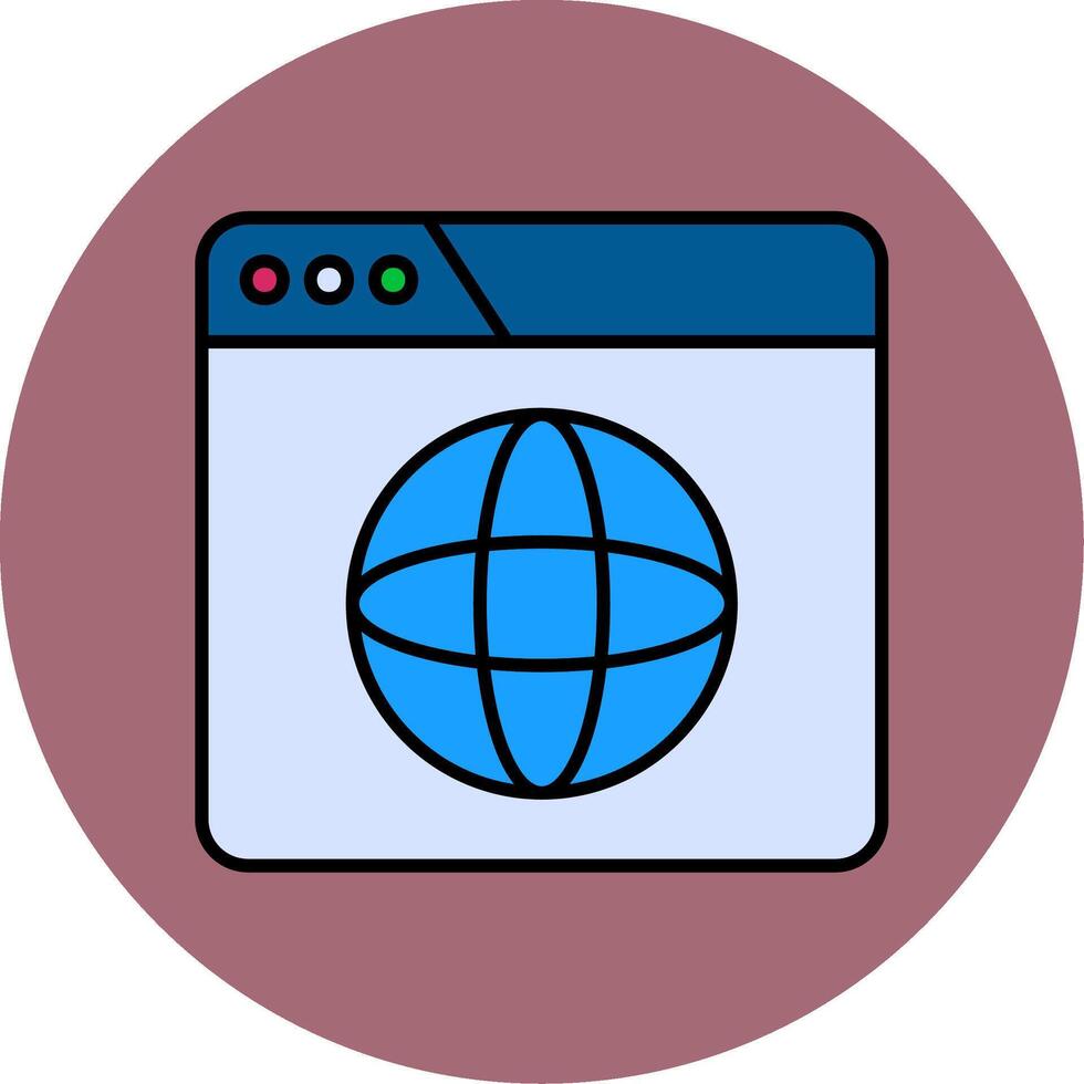 sitio web línea lleno multicolor circulo icono vector