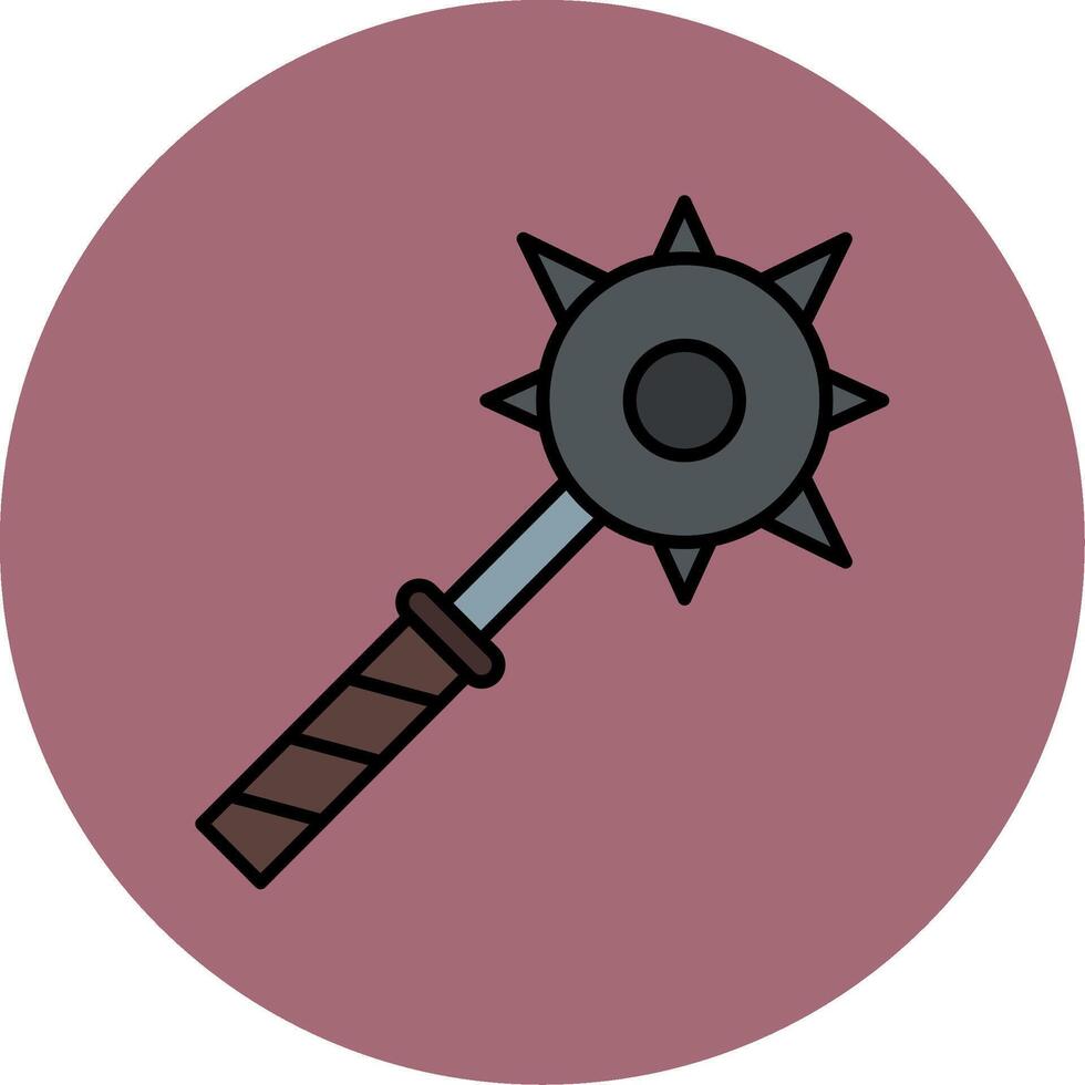 Mace Line Filled multicolour Circle Icon vector