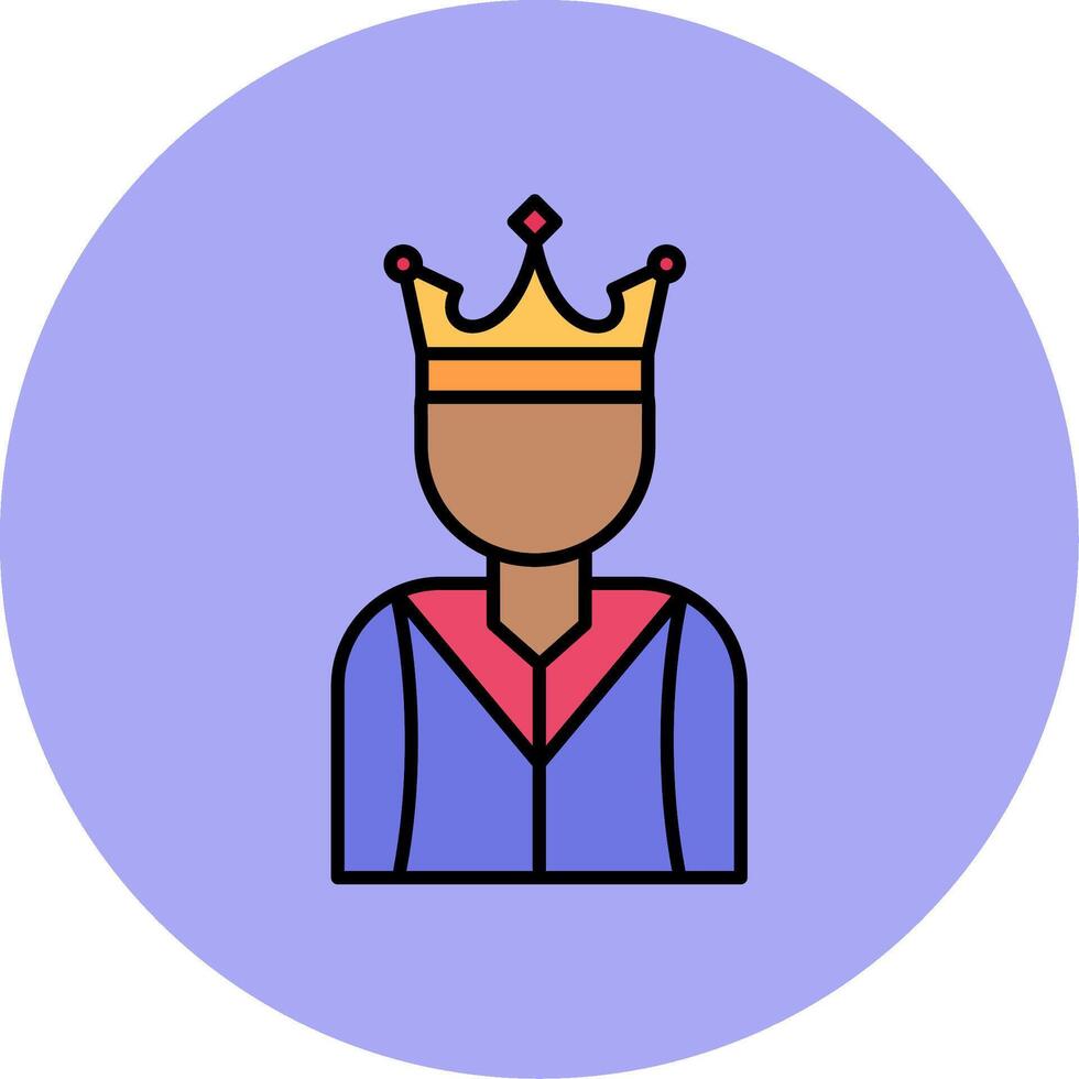 Prince Line Filled multicolour Circle Icon vector