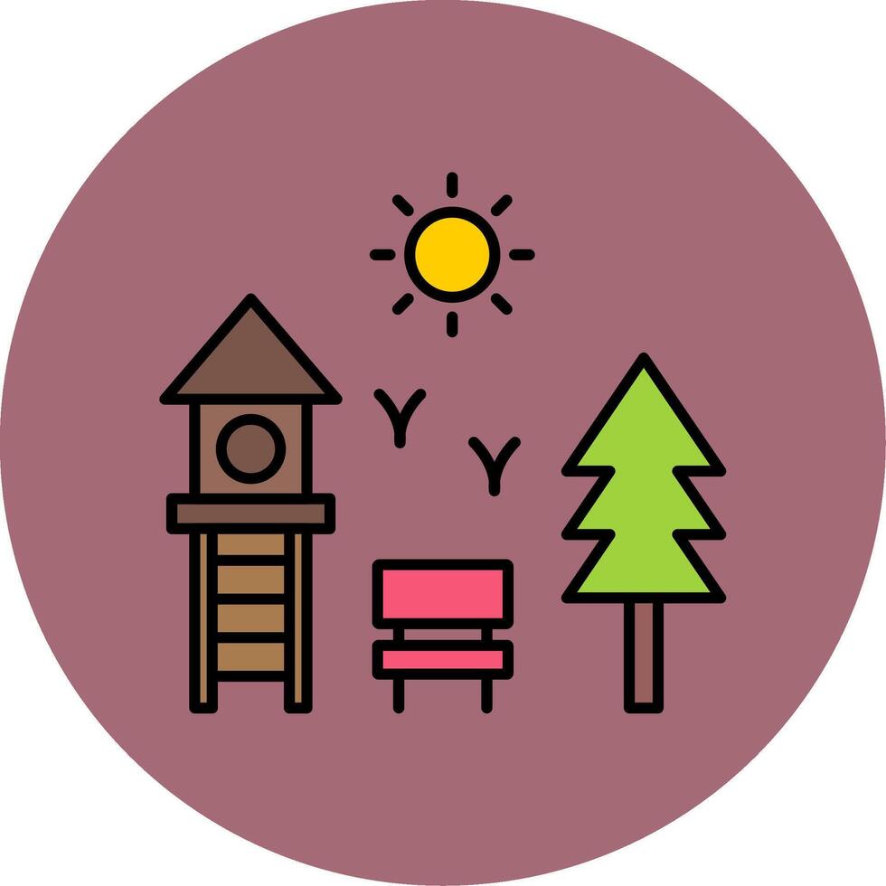 Playground Line Filled multicolour Circle Icon vector