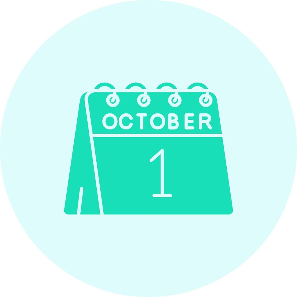 1st of October Solid duo tune Icon vector