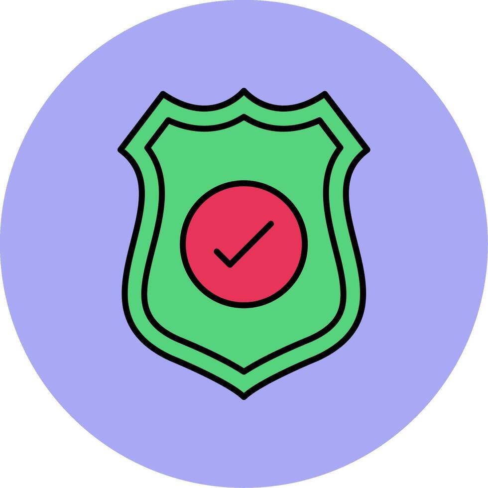 Sheild Line Filled multicolour Circle Icon vector