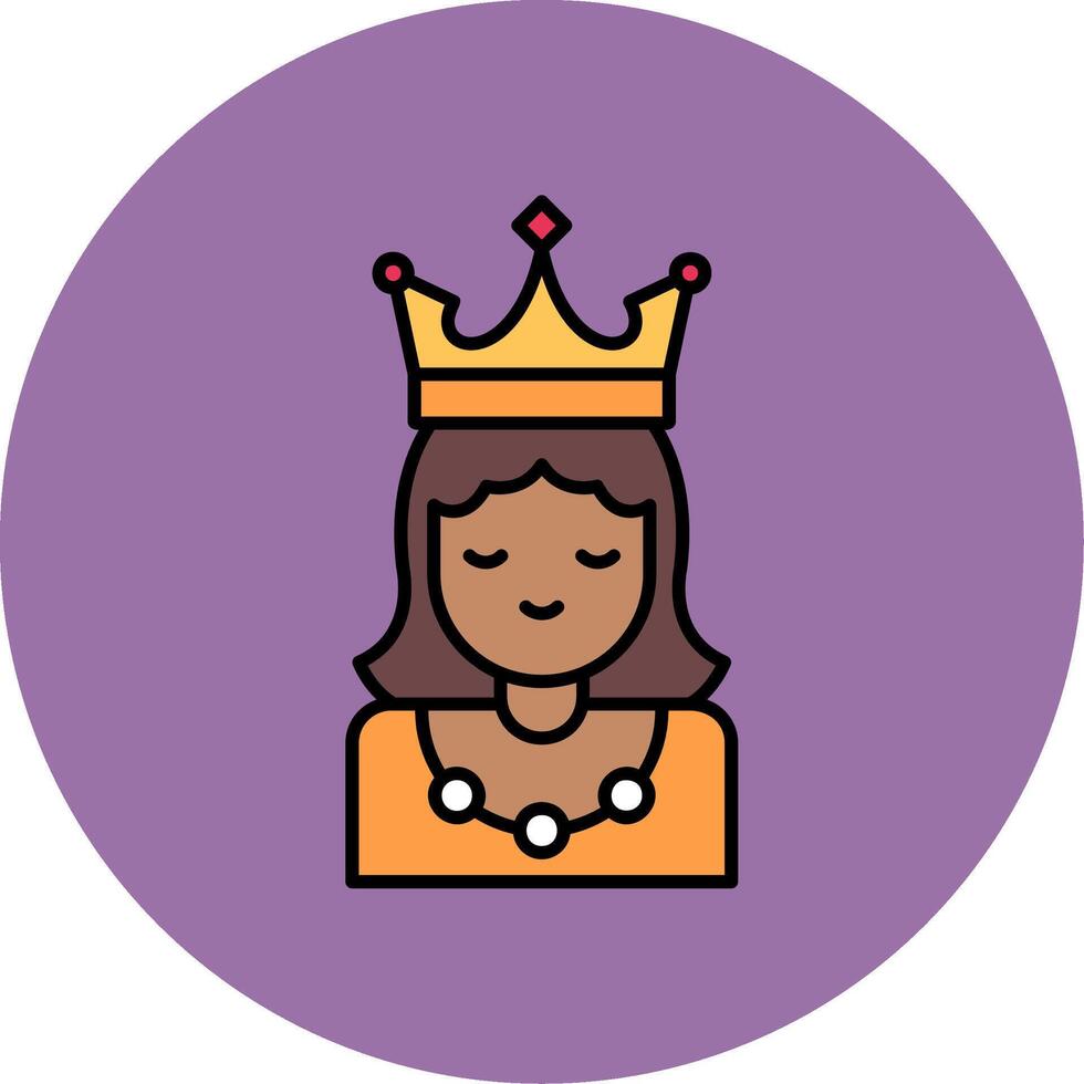 Princess Line Filled multicolour Circle Icon vector