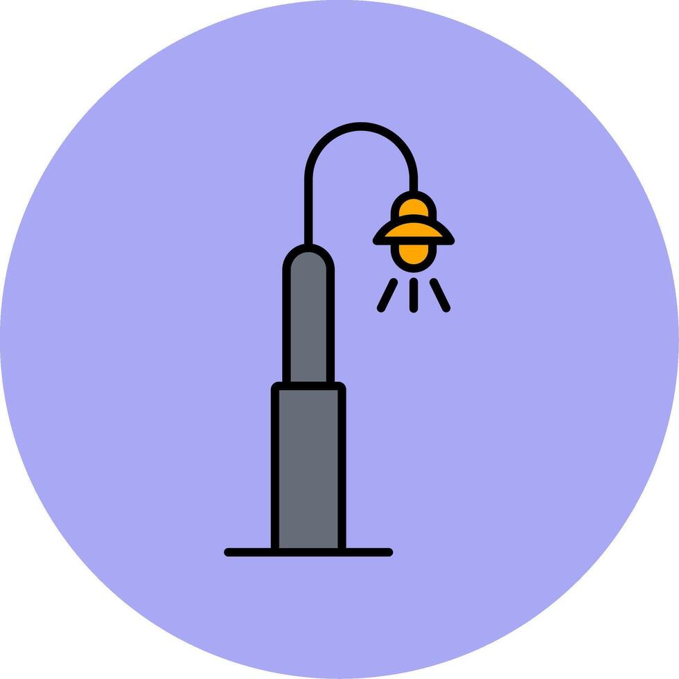 Street Light Line Filled multicolour Circle Icon vector