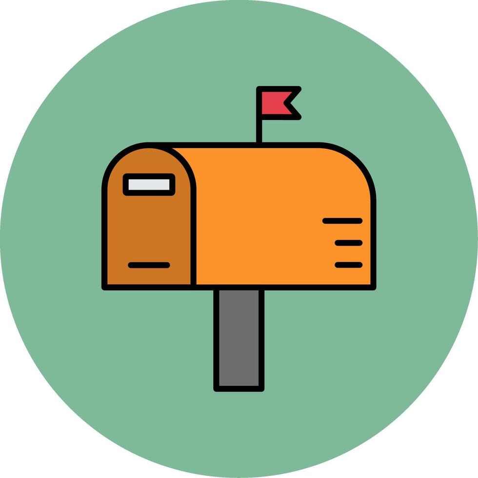 Mailbox Line Filled multicolour Circle Icon vector