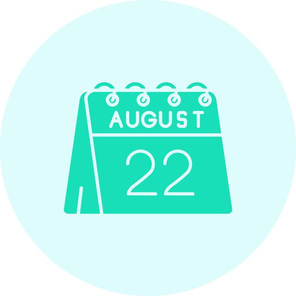 22nd of August Solid duo tune Icon vector